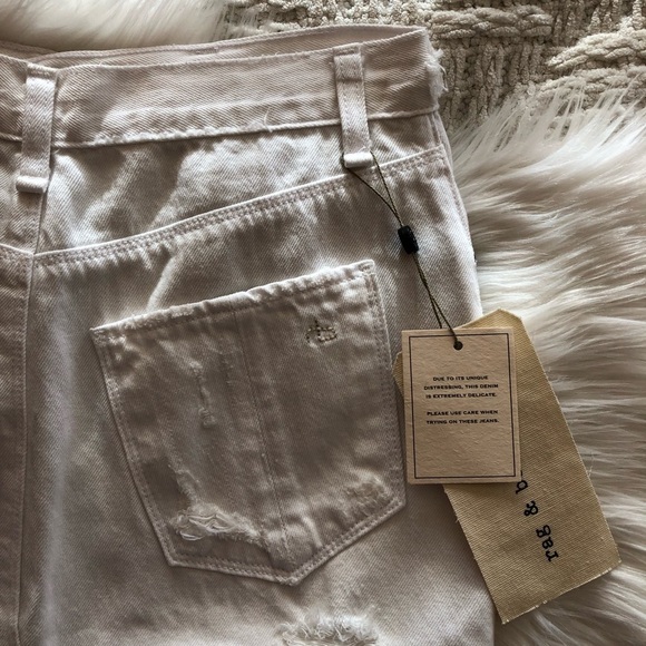 Rag & Bone The Distressed Pencil Skirt in White 25 - Picture 7 of 8